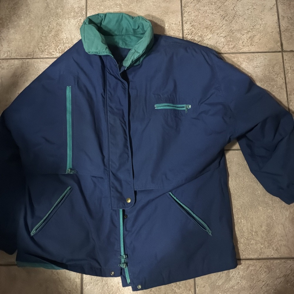 Vintage London Fog Men's XL Colorblock Full Zip Nautical Grandpa Core Jacket